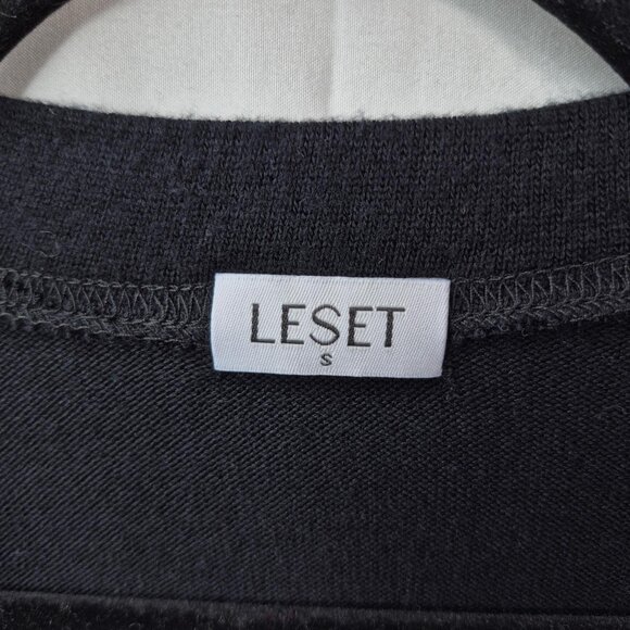 Leset Sweater Womens S Black Knit Pullover Long Sleeve Deep V Neck Top Lori - Picture 4 of 7